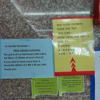 Signage at the buffet at Gandhara Vegetarian Restaurant in Kuching