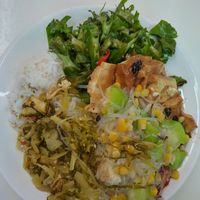 Buffet food 5RM for rice with 3 dishes + 2RM each for extra dishes at Gandhara Vegetarian Restaurant in Kuching