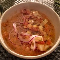 Vegetable ceviche starter at Finch Bay Galapagos Hotel in Puerto Ayora