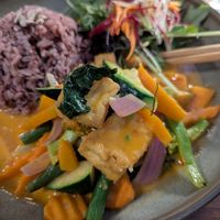 Pad Prik Gang Tofu with Rice at Khu Khu CBD in Auckland