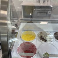 Lemon Sorbetto and Raspberry Sorbettoo  at Kilwins in Pensacola