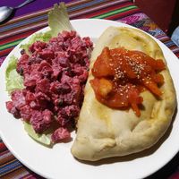 Veggie calzone at Otra Cosa in Huanchaco