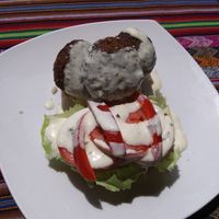 Falafel sandwich at Otra Cosa in Huanchaco