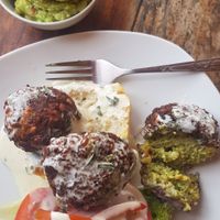 3 Falafel with guac on the side. Vegan if without garlic sauce. at Otra Cosa in Huanchaco