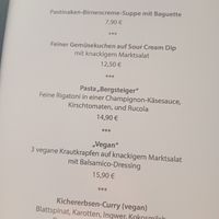 Menue at Conditorei Café Gerlach in Oberstdorf