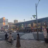 Across the road from the JR station  at Sobatei Aburaya - そば亭 油や in Nagano