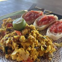 Scrambled tofu  at Belle's Beach Bar in San Juan