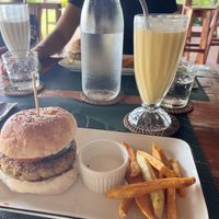 Burger   at Belle's Beach Bar in San Juan