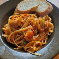 Pasta dish at Coclī Cocina Mágica in Roldanillo