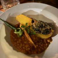 With Cashew Cheese and Spinach filled Butternut squash on curried lentils (served with rice)  at Mzee Husa Restaurant - Zanziblue in Zanzibar