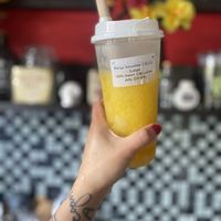 Vegan Mango Slush - Enjoyed w/Bamboo Straw 😛💕  at Tea O'clock in San Leandro