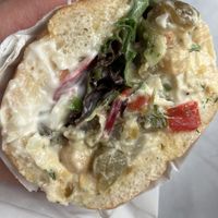 Chickpea sandwich is wonderful   at Loveski Marin in Larkspur