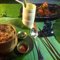 steamed rice with herbs and fried tofu at Pure Lotus - Jìng Xīn Lián 净心莲 in Beijing