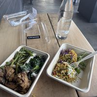 Kelp noodle Pad tai , Maitake mushrooms , green beans , greens and broccoli 🥦   at Erewhon Market - Beverly Hills in Beverly Hills