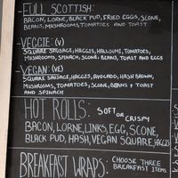 The breakfast and wrap options at Brunch  in Glasgow
