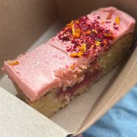 Blood orange and raspberry loaf   at On The Bridge in New Mills