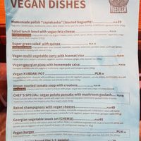 Vegane Karte! at Bar Meduza in Ustka