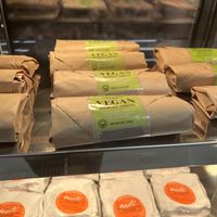 Burritos under the heat lamp  at SFO - Pronto! - Between Gates F15 & F22 in South San Francisco