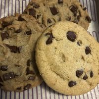 Here is the vegan chocolate chunk & a gluten free chocolate chip. So so so amazing!   at Insomnia Cookies in Davis