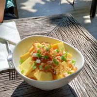 Chickpea tofu at Suananda Vegetarian Garden in Bangkok