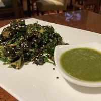 Spinach patra  at Suananda Vegetarian Garden in Bangkok