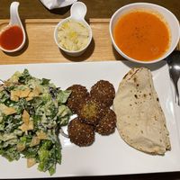 Falafel for life set menu, 315 baht  at Suananda Vegetarian Garden in Bangkok