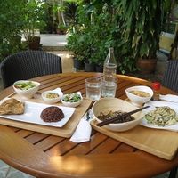 Thanon Pan (Green Curry) and Noodles With Tofu. at Suananda Vegetarian Garden in Bangkok