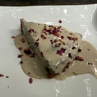 Carrot cake with cashew cream   at Suananda Vegetarian Garden in Bangkok
