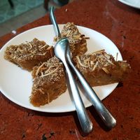 Semolina coconut cake at Suananda Vegetarian Garden in Bangkok