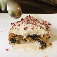 Vegan carrot cake  at Suananda Vegetarian Garden in Bangkok