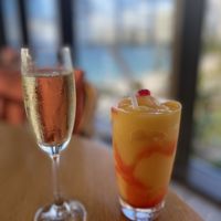 Champagne and fruit smoothie  at Aqua in Guam