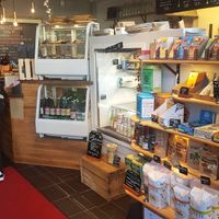 Inside the resturang with a small shop!  at Zest in Karlstad