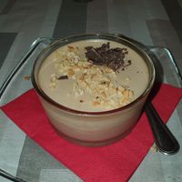 Dessert vegan crema di nocciole e cacao at Lele in Bologna