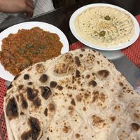 Aubergine and houmous  at Ariana 2 in North West London