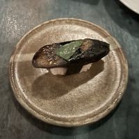 Japanese eggplant nigiri  at Sado in St Louis