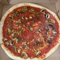 Marinara with mushrooms and peppers added  at La Bruschetta in Portimao