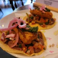 Plantain & refried beans tacos at Antojitos in Glasgow