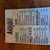 Menu August 2024 at Antojitos in Glasgow