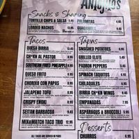 Menu  at Antojitos in Glasgow