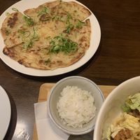 Spring onion pancakes  at Asian Sabou in Osaka