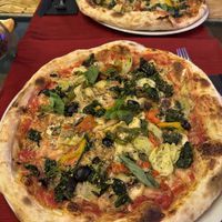 Pizza with vegan cheese   at Alegria Pizzeria Cafe in Ibiza