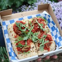 Rock City Pan with vegan cheese at Fibonacci's Pizzeria #1 - Studio 35  in Columbus