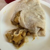 Vegetable Roti, the pic doesn’t do it justice, the flavour was amazing!   at The Roti Den in Bridgetown