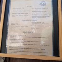 The menu at Bar Restaurante la Nieta in Piedralaves