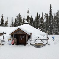 In winter at Velhonkota Oy in Aekaeslompolo