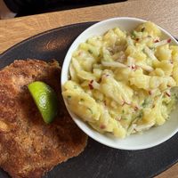 vegan schnitzel w/ side salad  at HeimWerk - Hackescher Markt in Berlin