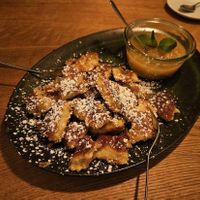 Vegan Kaiserschmarrn with apple sauce at HeimWerk - Hackescher Markt in Berlin