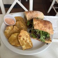 V-Steak with tostones  at St Germain Bistro and Cafe in San Juan