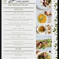 App menu  at St Germain Bistro and Cafe in San Juan