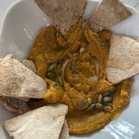 Carrot lentil dip  at St Germain Bistro and Cafe in San Juan